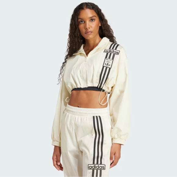 Adidas Cream and Black Track Jacket - Small - Picture 3 of 6